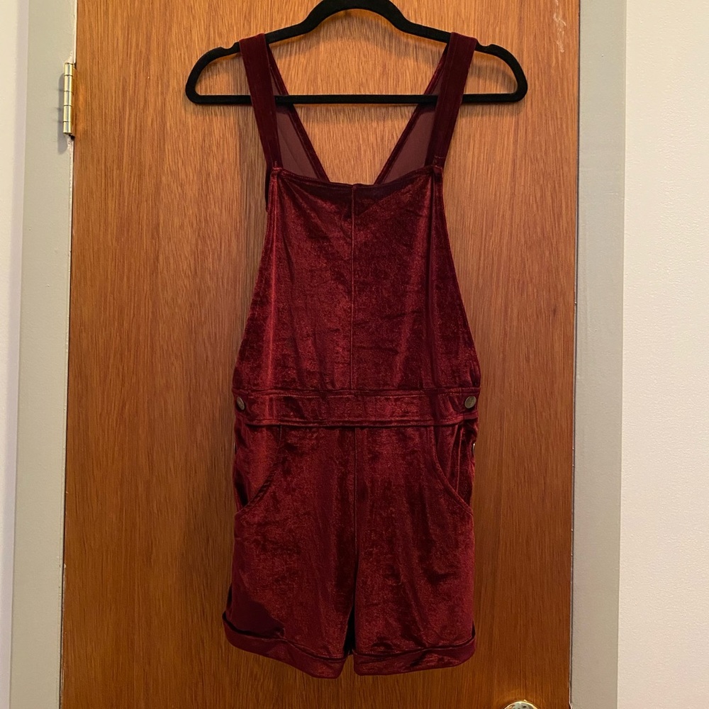 MINKPINK Velvet Short Overalls - Size XS